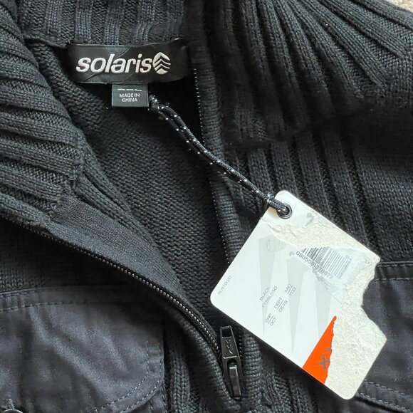 NWT Solaris 100%Cotton Front Pocket Ribbed 1/4 Zip Military Style Sweater MenXXL - Picture 5 of 10